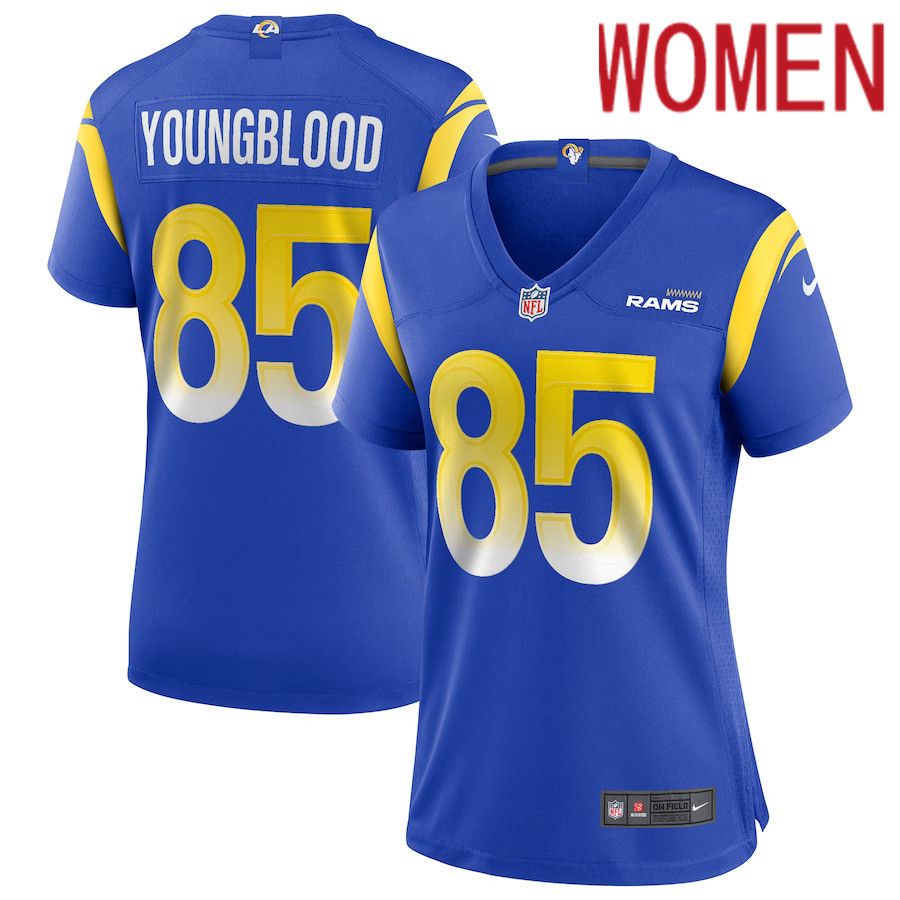 Women Los Angeles Rams 85 Jack Youngblood Nike Royal Game Retired Player NFL Jersey